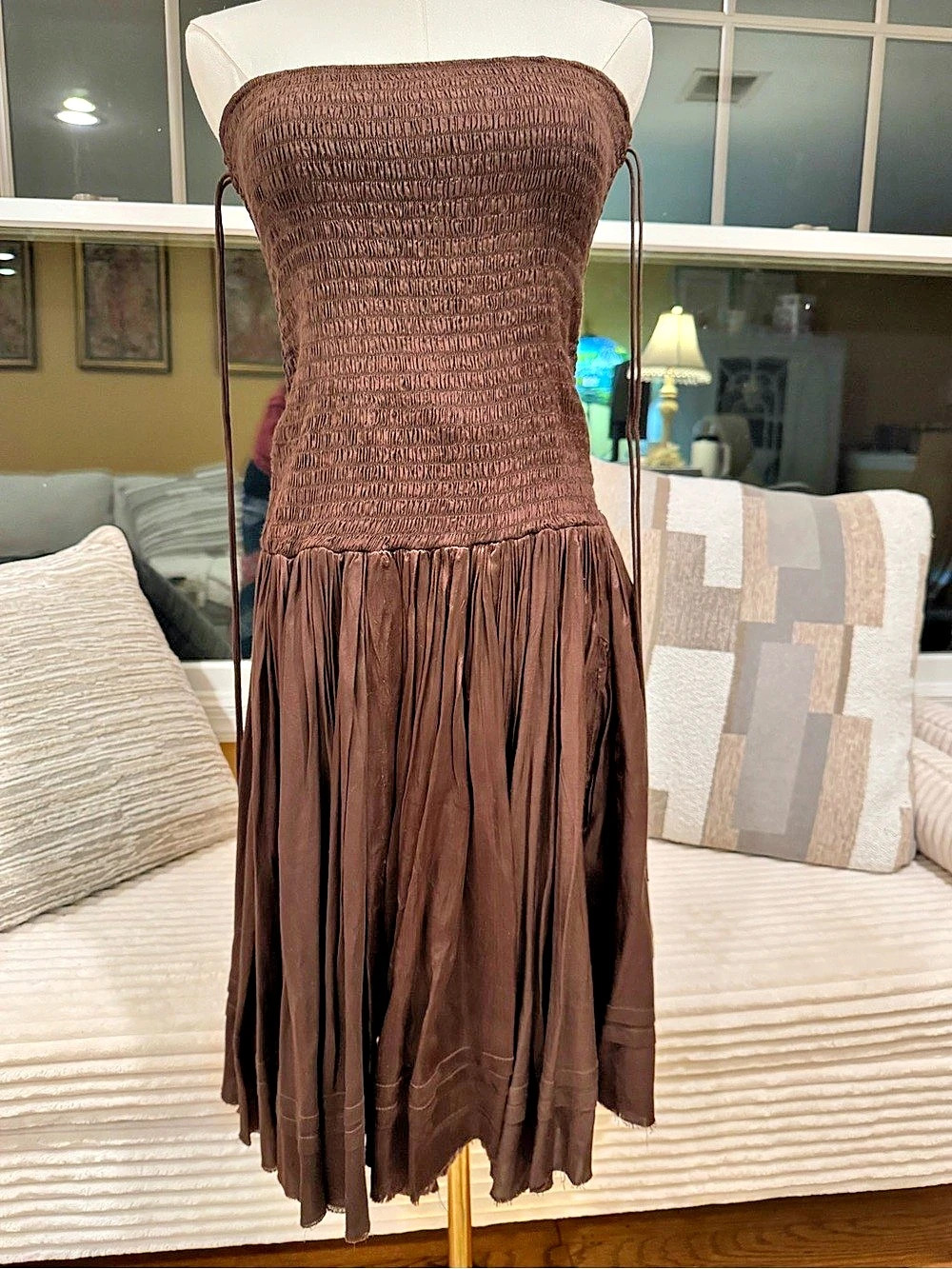 Free People FP One Maya Convertible Midi Skirt / Tube Dress in Brown NWOT